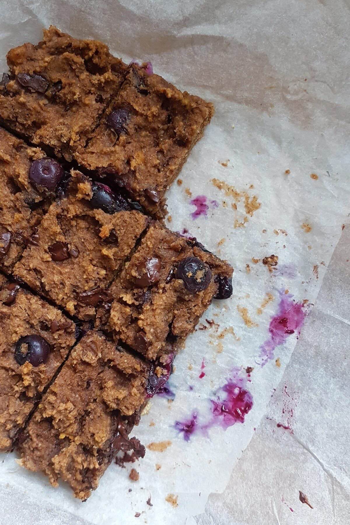 Blueberry and Chocolate Chickpea Blondies recipe healthy