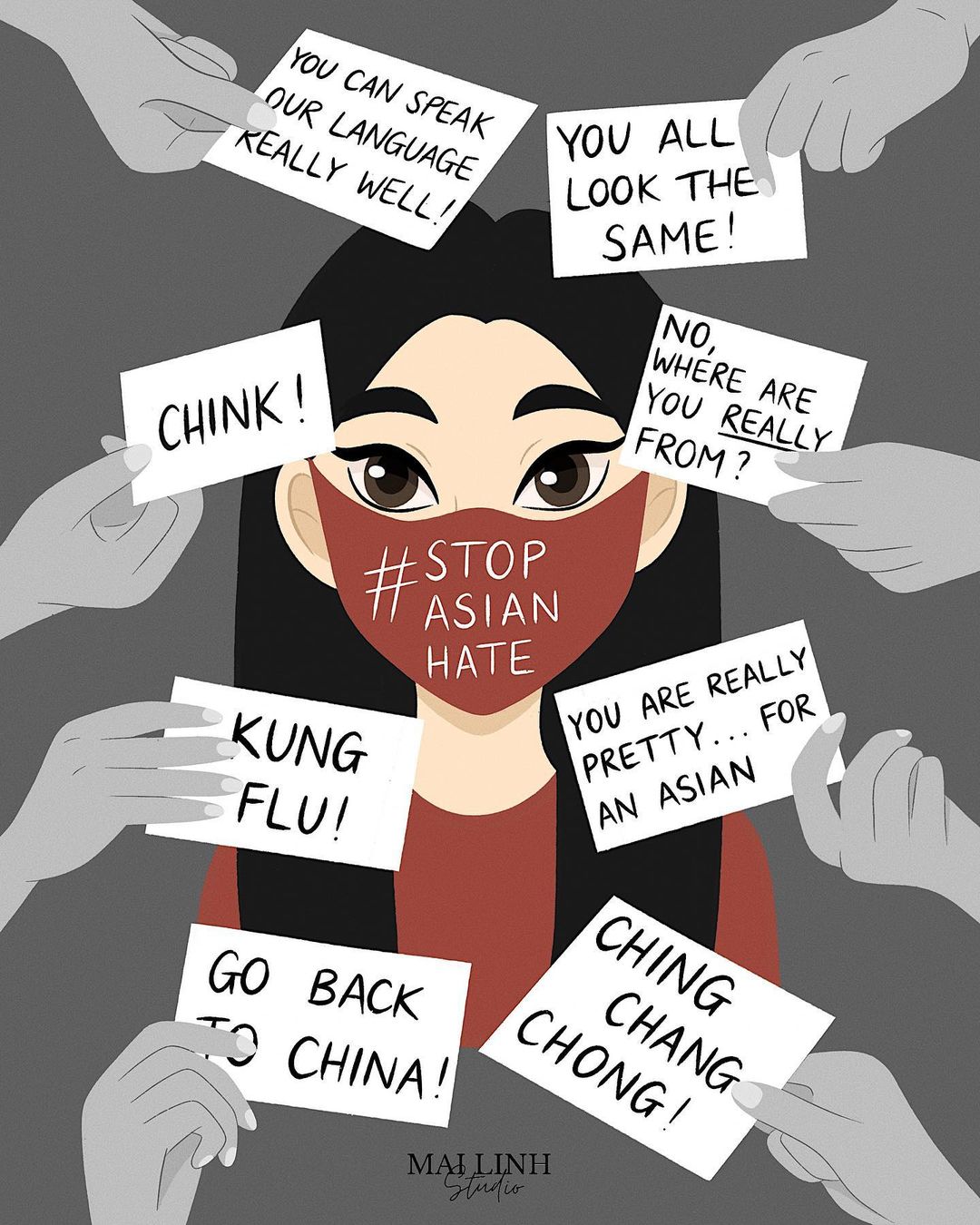 stop asian hate is a virus mai linh