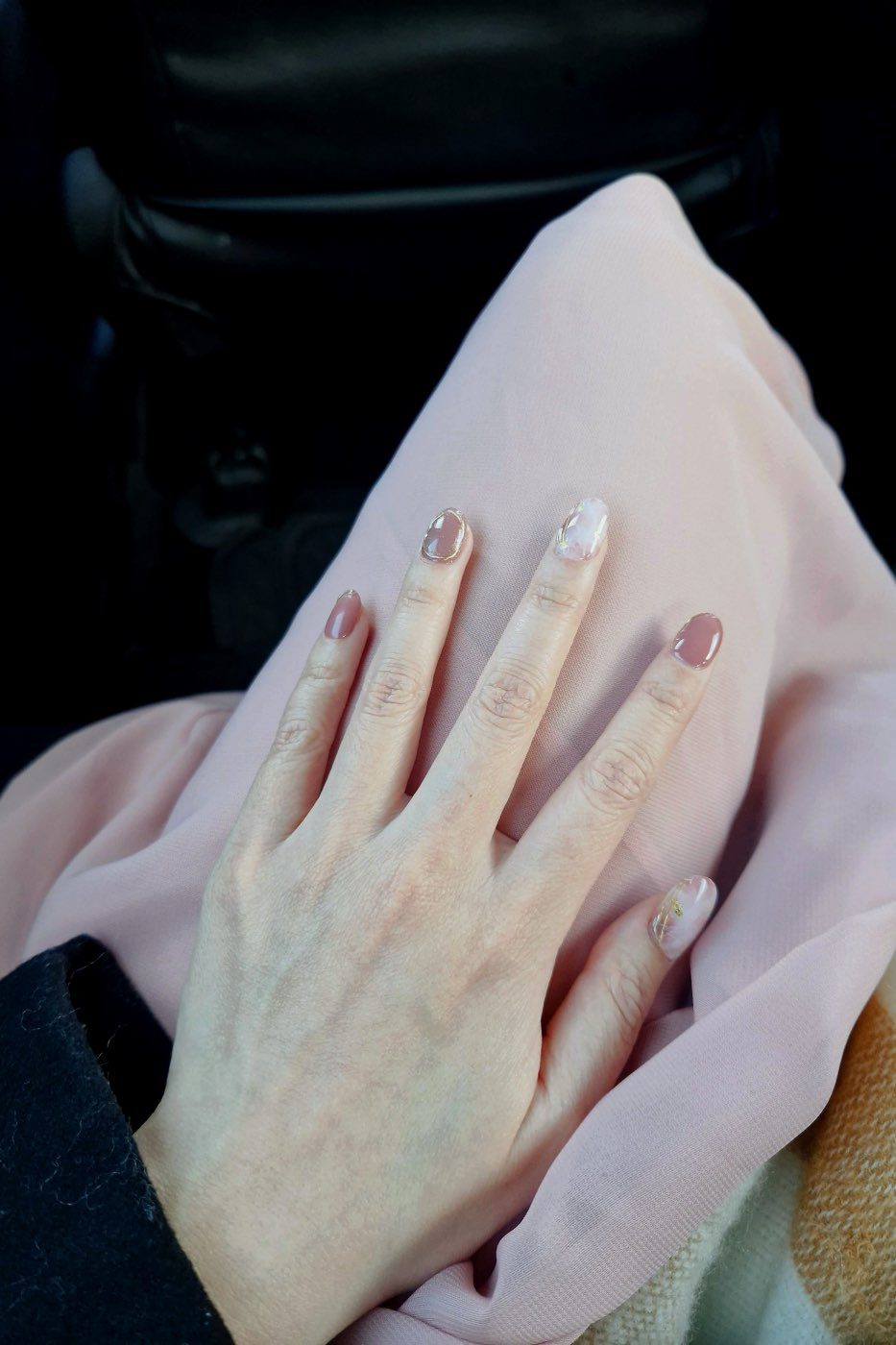 bridesmaid false nails etsy dusty pink dress