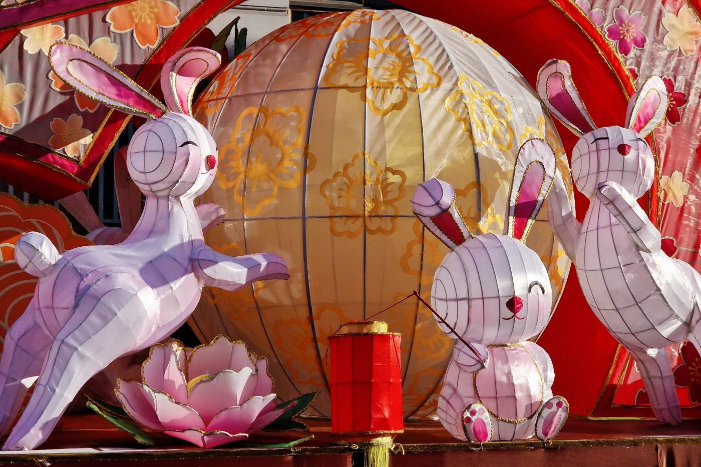 london parade chinese lunar new year rabbit lantern float